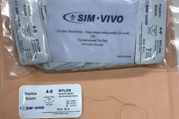 4-0 Nylon Suture - Individually Packaged, Bag of 50 - SIM*VIVO